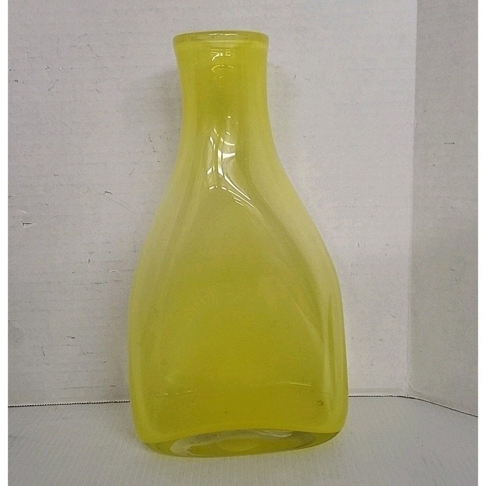 Blenko Art Glass Large 11.5 Yellow Vase
